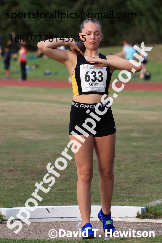 Shot putt, 2025 NEGP No 6 Monkton, Wednesday, August 13th.  Photo: David T. Hewitson/Sports for All Pics